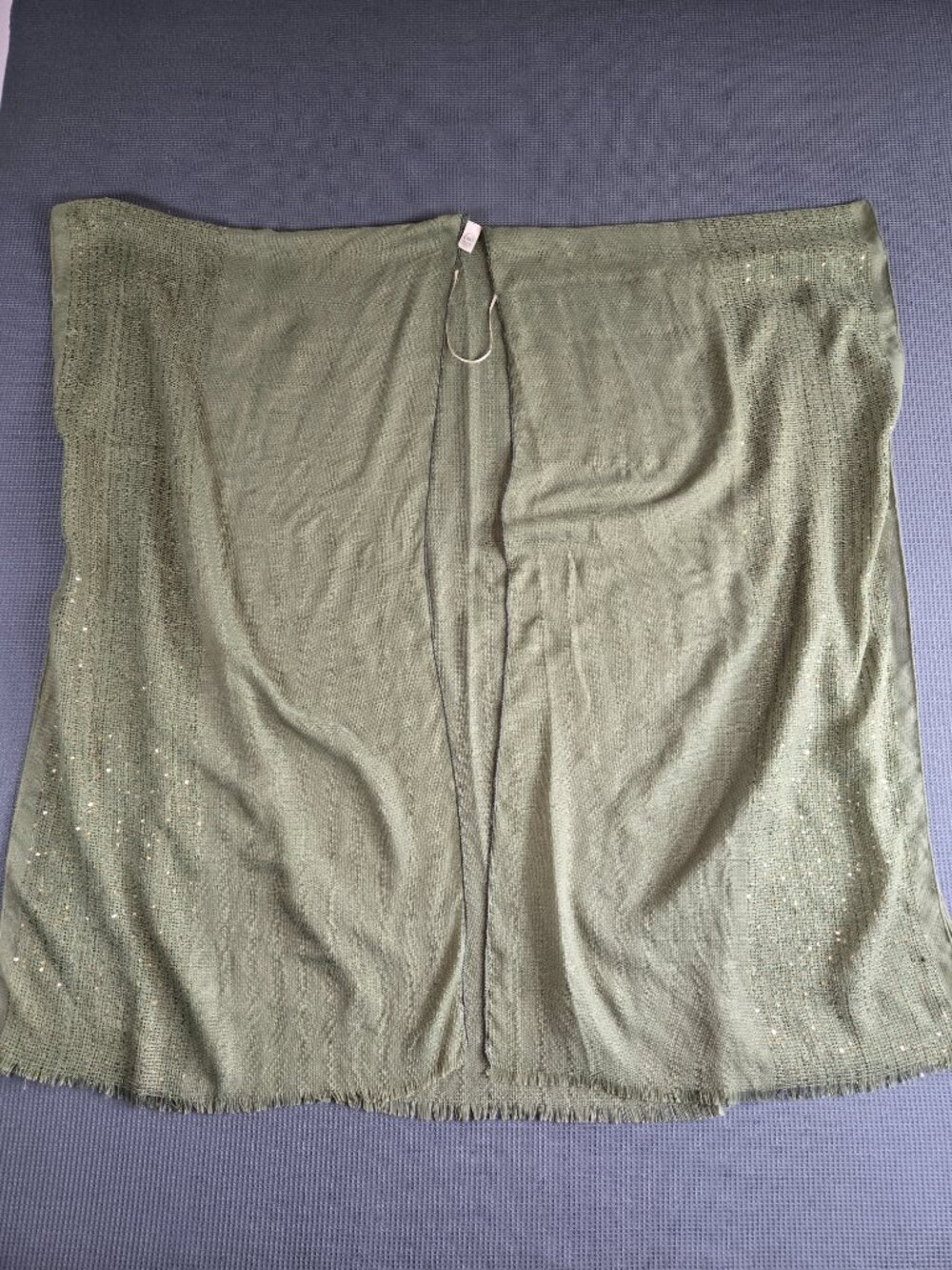 Cato Olive Green Sequin Fringe Kimono Duster One Size Boho